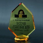 Trofeum szklane GG001 235x170mm w etui + nadruk kolor LUXORJet