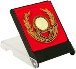 Etui na medal TRP3 płaskie 116x84x18mm czerwone z wieńcem